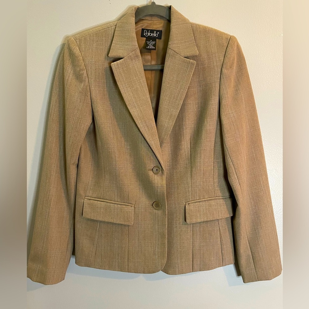 Rafaella Womens Suit Jacket Blazer Size 4 Lined Two Button Closure Stretch
